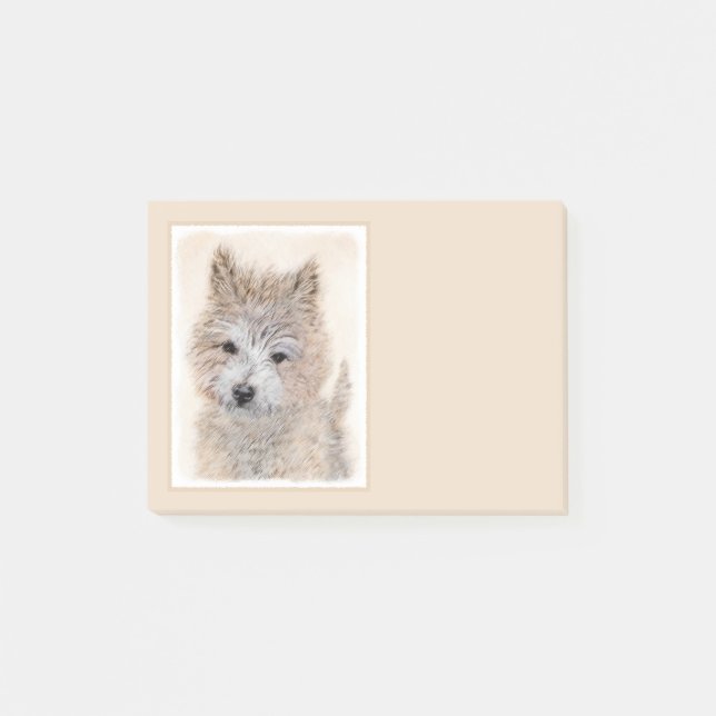 Post-it® Cairn Terrier Peinture Chiot - Art Chien original (Devant)