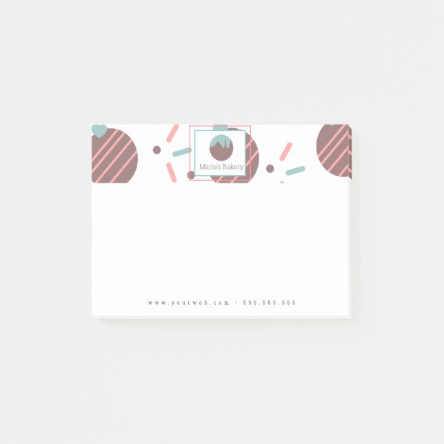 Post-it® Cake Pop Sprinkings Bakery Cake Business Logo (Devant)