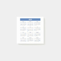 Calendrier des années 2020