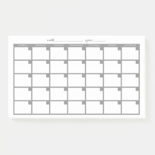 Post-it® Calendrier des notes collantes non datées - gris