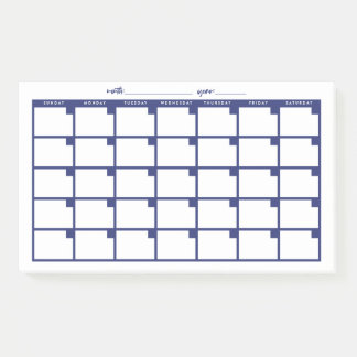 Post-it® Calendrier des notes collantes non datées - Marine