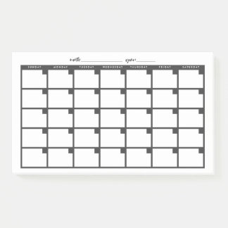 Post-it® Calendrier des notes collantes non datées - Noir