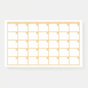 Post-it® Calendrier des notes post-it jaunes non datées