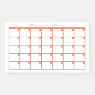 Post-it® Calendrier des notes rapides non daté - Saumon