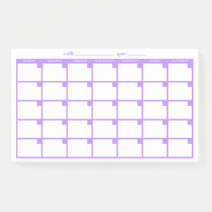 Post-it® Calendrier des notes rapides non daté - violet