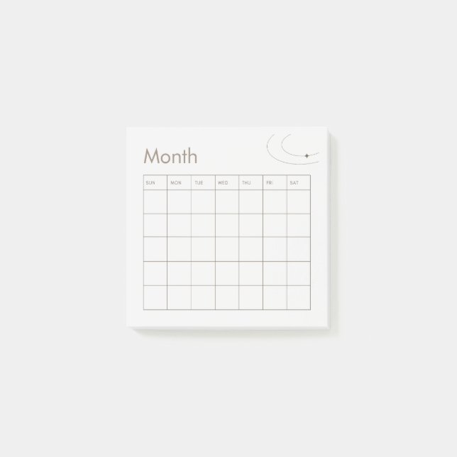 Post-it® Calendrier mensuel minimal Brown (Devant)