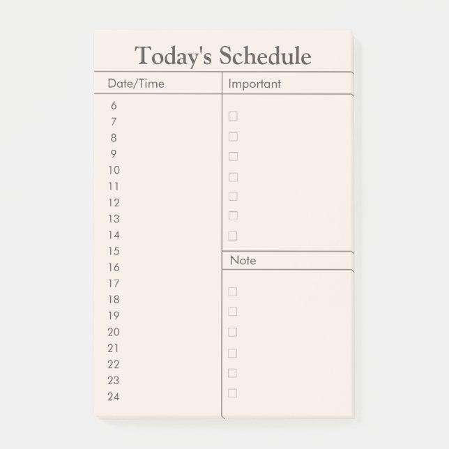 Post-it® Calendrier quotidien minimal (Devant)