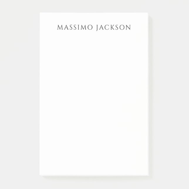 Post-it® Calligraphie chic simple noir et blanc de son prop (Devant)