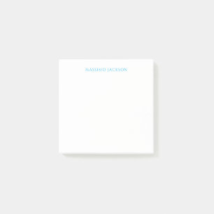 Post-it® Calligraphie de nom Script Plain Simple Blanc Bleu