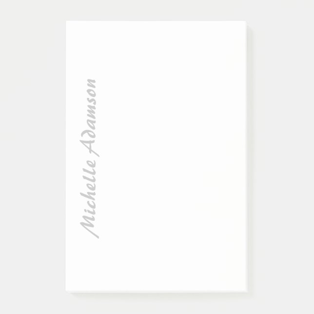 Post-it® Calligraphie élégant élégant clair Nom gris blanc (Devant)