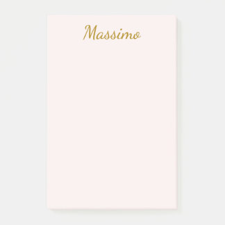 Post-it® Calligraphie élégante de couleur or et pastel Nom