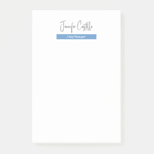 Post-it® Calligraphie minimaliste noir bleu clair