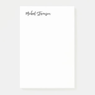 Post-it® Calligraphie Noir Blanc Personnalisé Plaque Modern