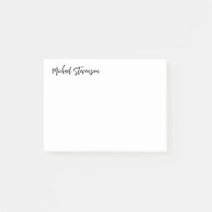 Post-it® Calligraphie Noir Blanc Personnalisé Plaque Modern