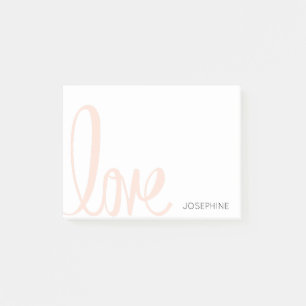 Post-it® Calligraphie Rose Amour Nom Féminin Personnalisé