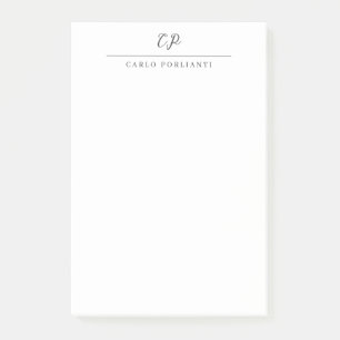 Post-it® Calligraphie simple moderne avec monogramme person