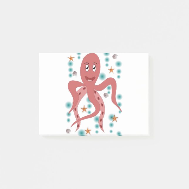 Post-it® Calmar Octopus Animal sous-marin Kraken Vie marine (Devant)