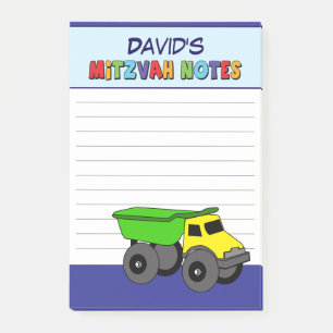 Post-it® Camion bleu personnalisé Mitzvah