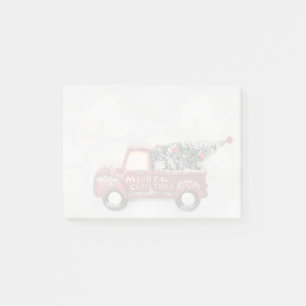 Post-it® camionnette rouge vintage sur un fond bokeh gris