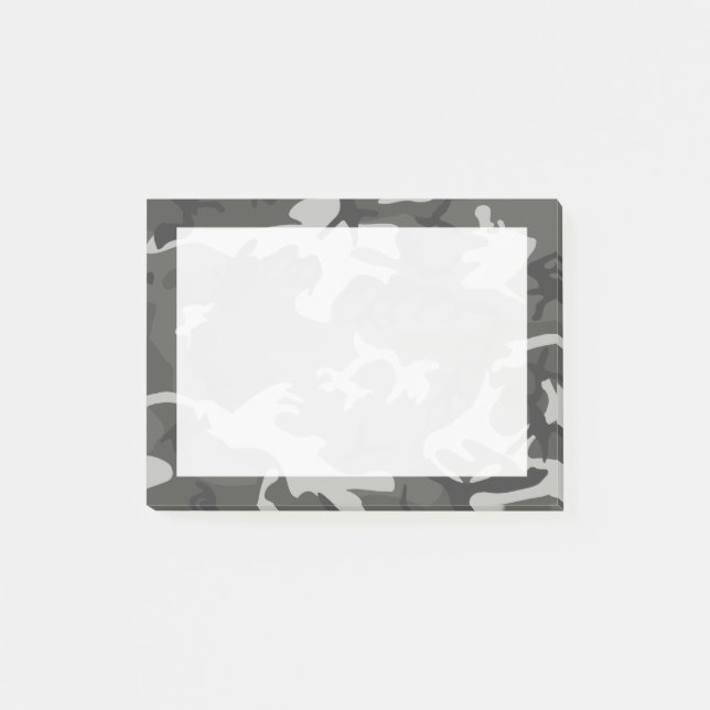 Post-it® Camo Camouflage Abstrait Gris Moderne (Devant)
