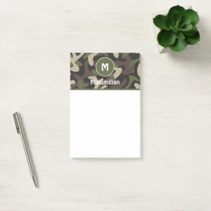 Post-it® Camouflage militaire Vert Motif Brown Personnalisé