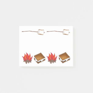 Post-it® Campfire S'mores Camping Marshmallow Toasté Poste