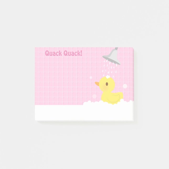 Post-it® Canard en caoutchouc mignon sous la douche pour le (Devant)