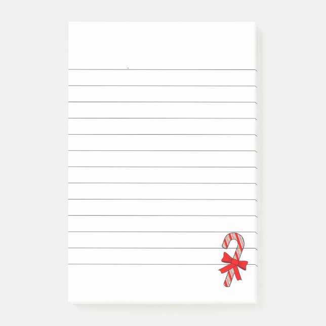 Post-it® Candy Cane Red Ribbon Christmas Lined (Devant)