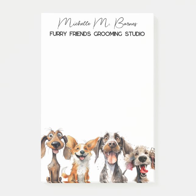 Post-it® Canine Chien Groomer Animaux de compagnie Services (Devant)