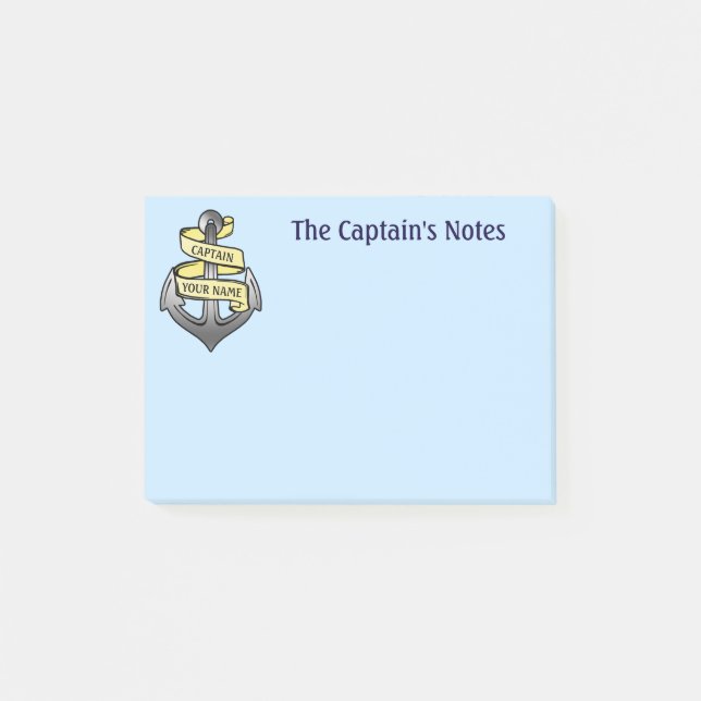Post-it® Capitaine de bateau personnalisable votre Ancre (Devant)