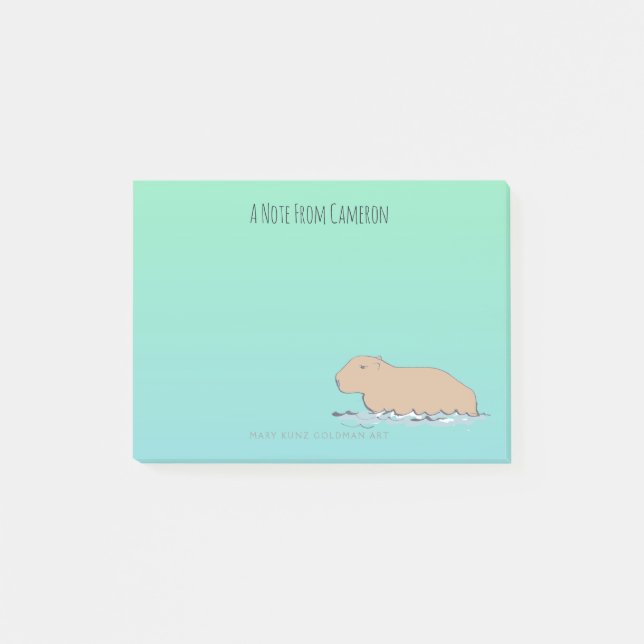Post-it® Capybara Cute Wildlife Zoo animal (Devant)