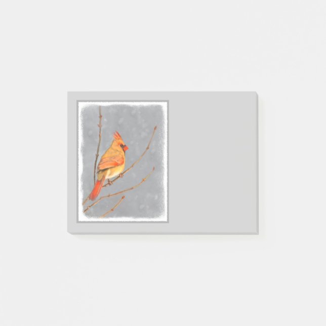 Post-it® Cardinal sur la peinture de branche - Art original (Devant)