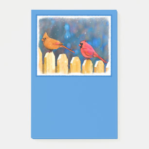 Post-it® Cardinals on the Fence Painting - Art original