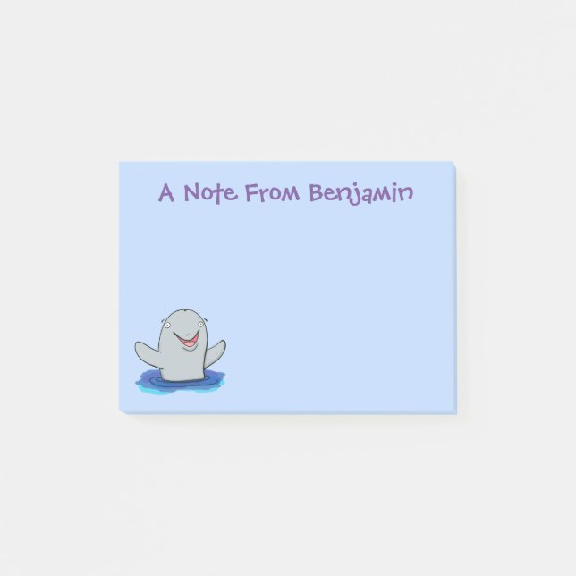 Post-it® Caricature adorable de marsouin (Devant)