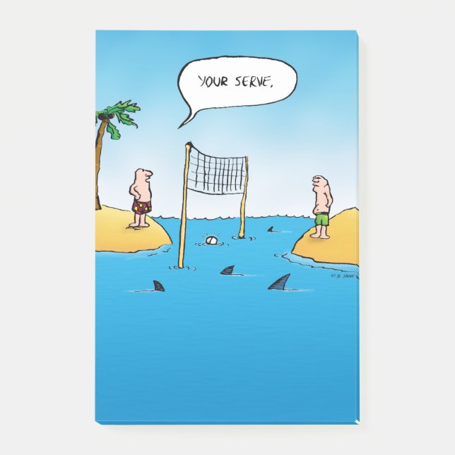 Post-it® Caricature amusante de Shark Volleyball (Devant)