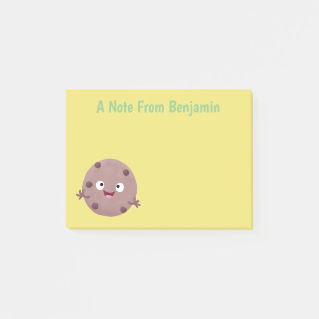 Post-it® Caricature de biscuit à puce en chocolat (Devant)