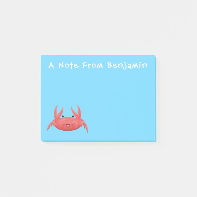 Post-it® Caricature de crabe rouge cuite (Devant)