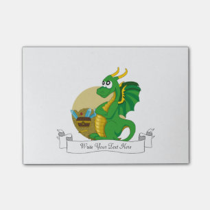Post-it® Caricature de dragon vert