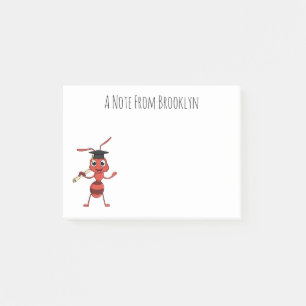 Post-it® Caricature de fourmi rouge joyeux