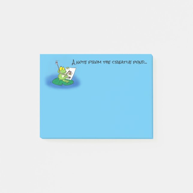 Post-it® Caricature de grenouille mignonne, il note (Devant)