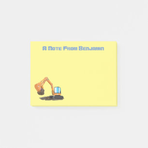 Post-it® Caricature de la pelle orange