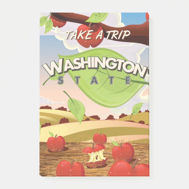 Post-it® Caricature de l'affiche de voyage de l'arbre Apple (Devant)