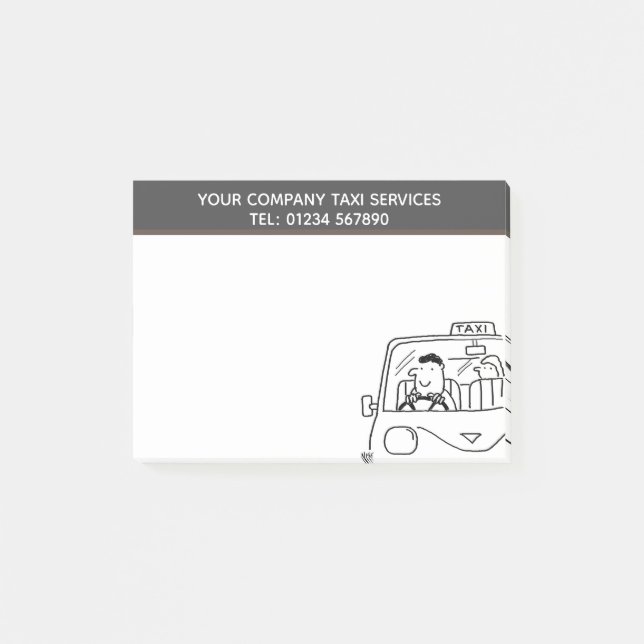 Post-it® Caricature de location de voiture et services de t (Devant)