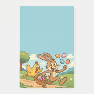 Post-it® Caricature de Pâques drôle   Le lapin vole les oeu