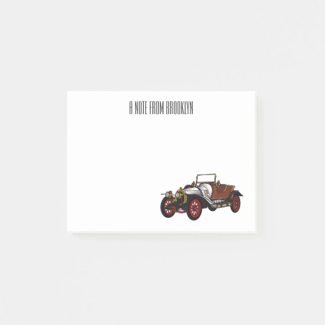 Post-it® Caricature de voiture classique 1920 (Devant)