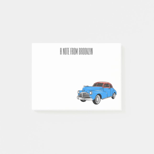 Post-it® Caricature de voiture classique 1948 (Devant)