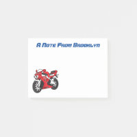 Caricature moto de sport rouge mou