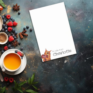 Post-it® Caricature orange mignon nom du coeur du chat