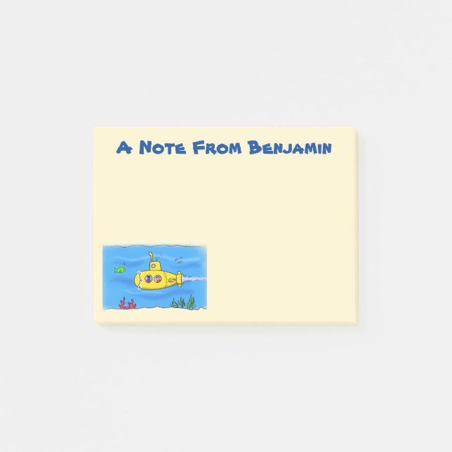 Post-it® Caricature sous-marine joyeuse (Devant)