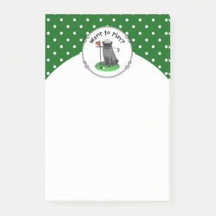 Post-it® Carlin de golf Jouer Golf (noir) mignon chien drôl